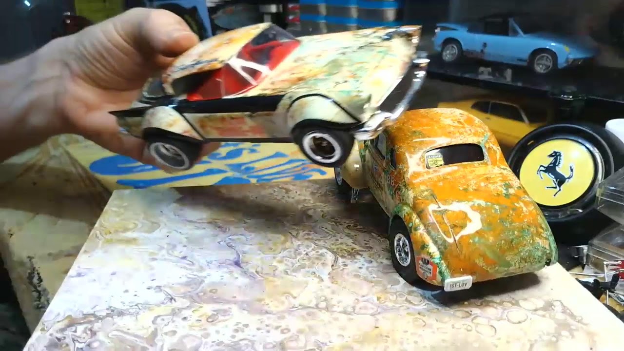 Final On 2026 Psychedelic G/B~"Garbage That Barfed" 1938 Chevy Coupe & Finished '57 T Bird