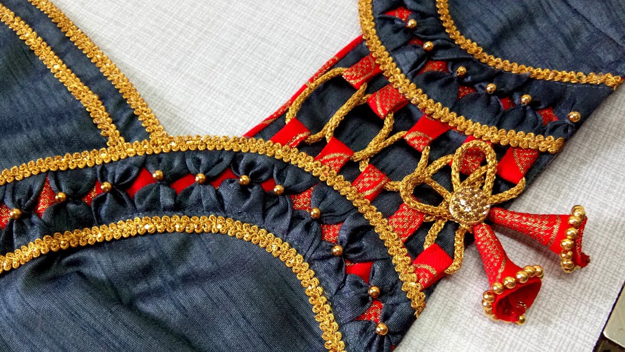 Blouse design cutting and stitching back neck design || Latest blouse design || #madhurafashionkatta
