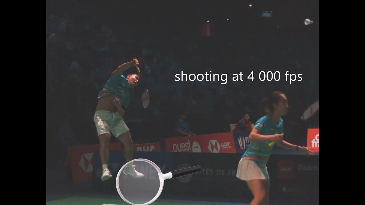 Video 4 Suspended badminton players suspended in the air during smash shot