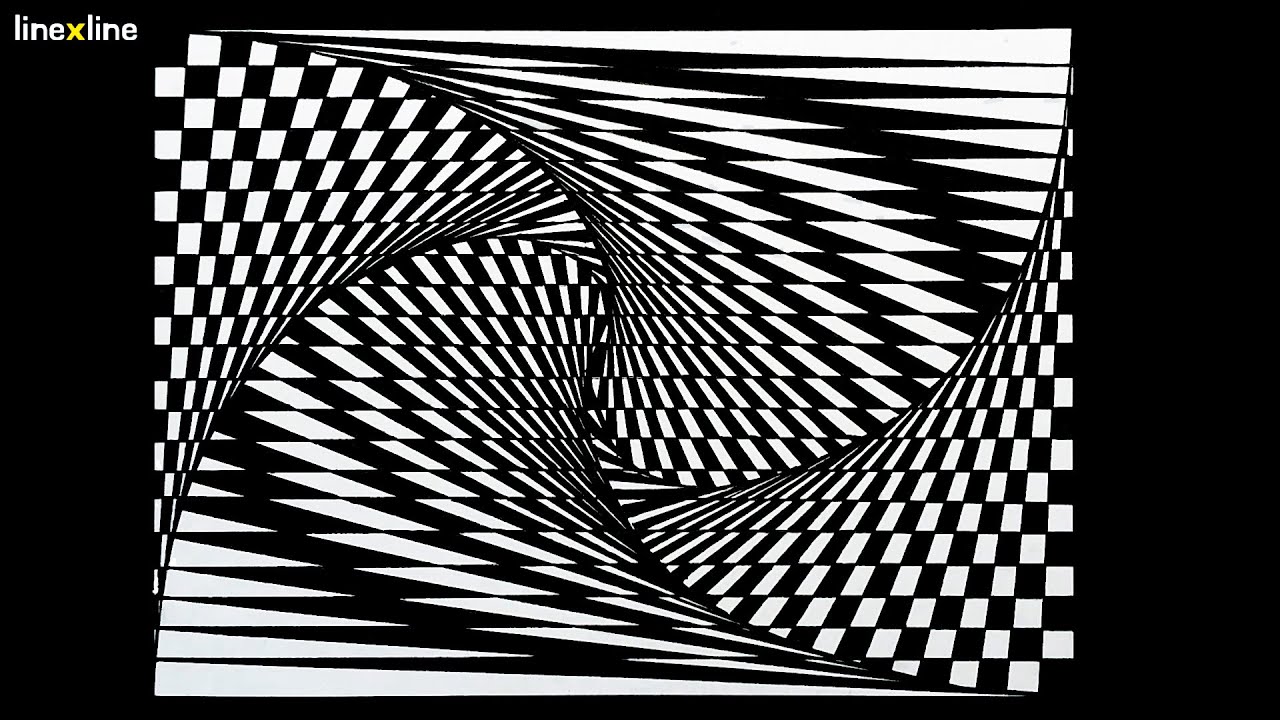 [OP ART] How to draw optical illusion art l Geometric art #027