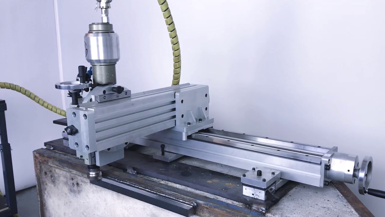 Normaco Light 3 Axis Portable Milling Machine with pneumatic spindle & feeding  and magnet clamping.