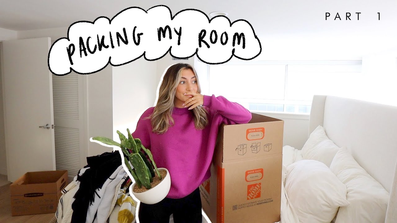 MOVING VLOG #1! packing up my bedroom & clothes