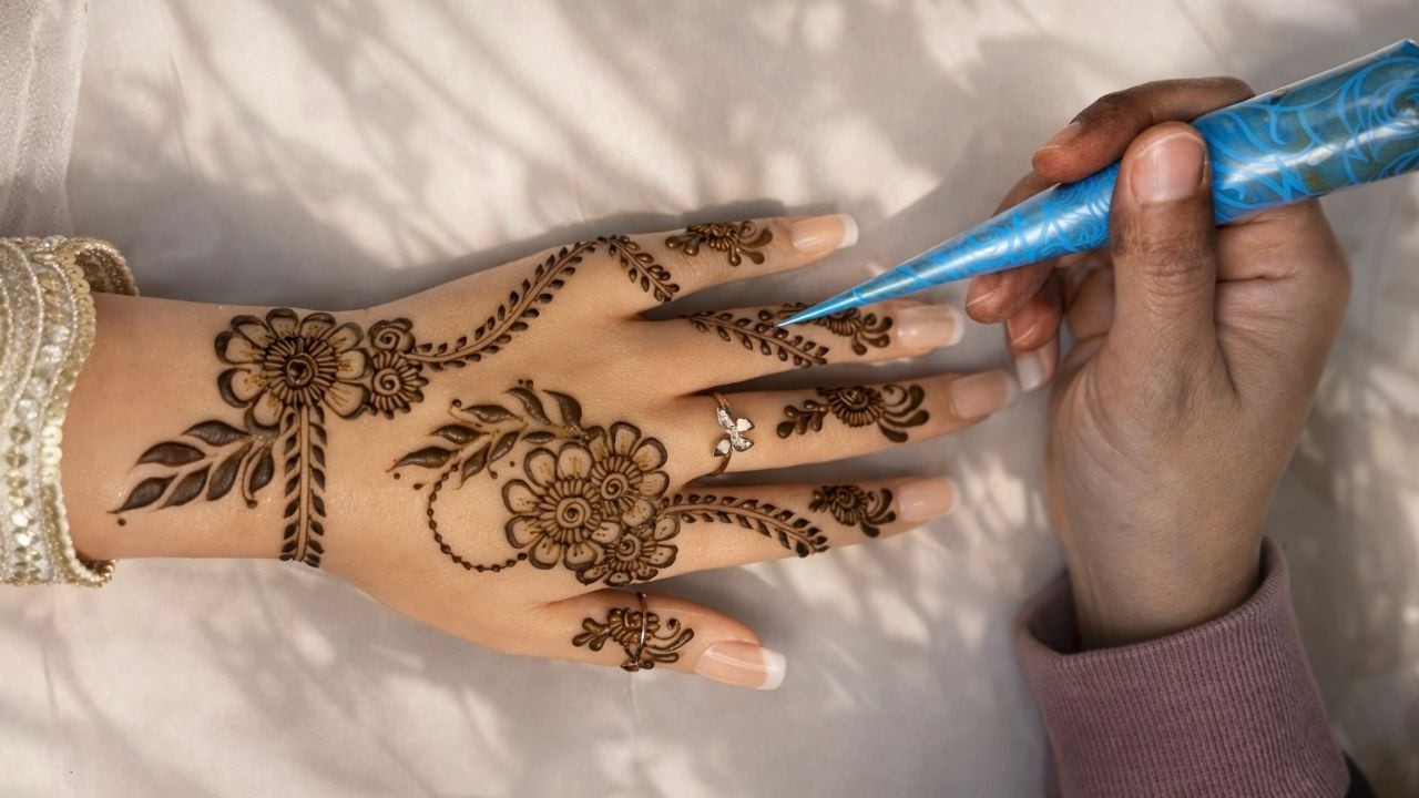 Stylish Simple Henna Design For Back Hand | Easy Henna Design Tutorial #hennabyayshanavaz