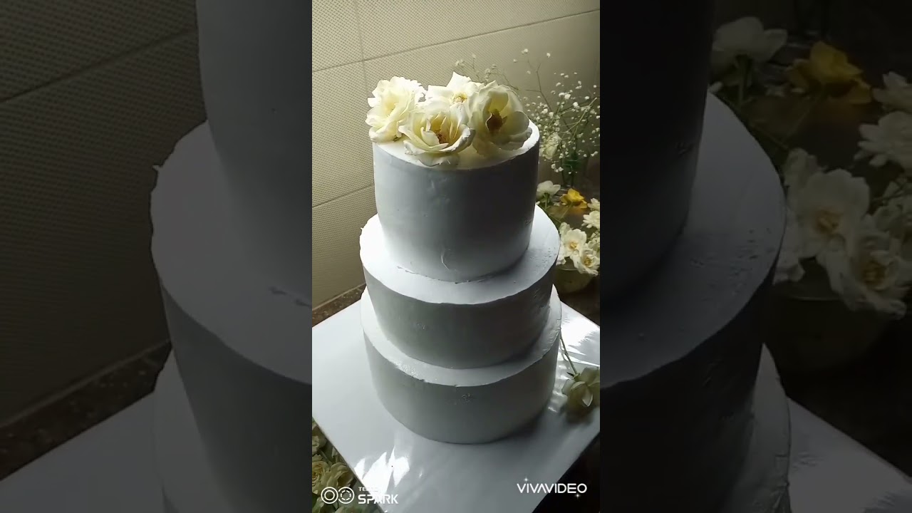 How to make a 3 tiered WHIPPED CREAM Wedding cake 