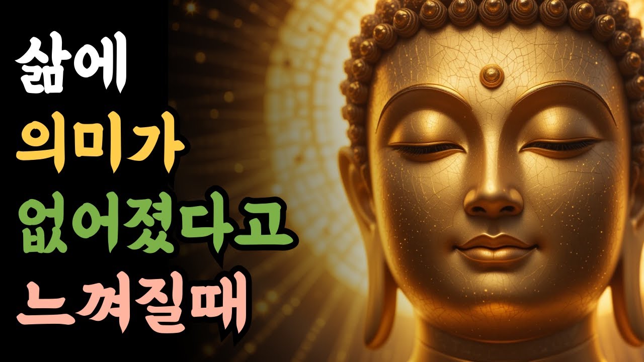 삶에 의미가 없어졌다고 느껴질 때 #부처님말씀 #불교명상 #명상하는부처님