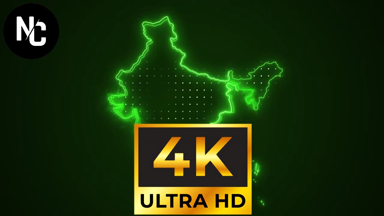 neon green india map borders outline loop backgrou 4k stock footage