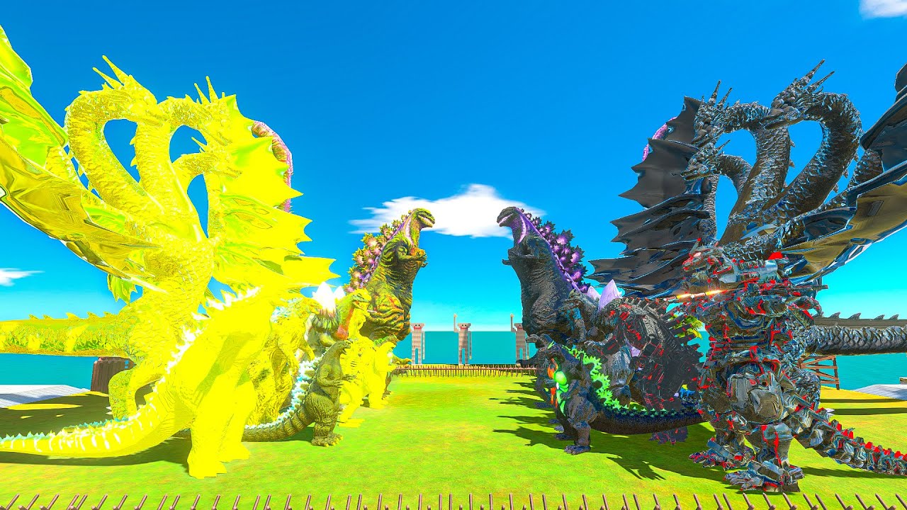 King Ghidorah x Team Yellow Legendary Godzilla vs Dark Itself - Animal Revolt Battle Simulator