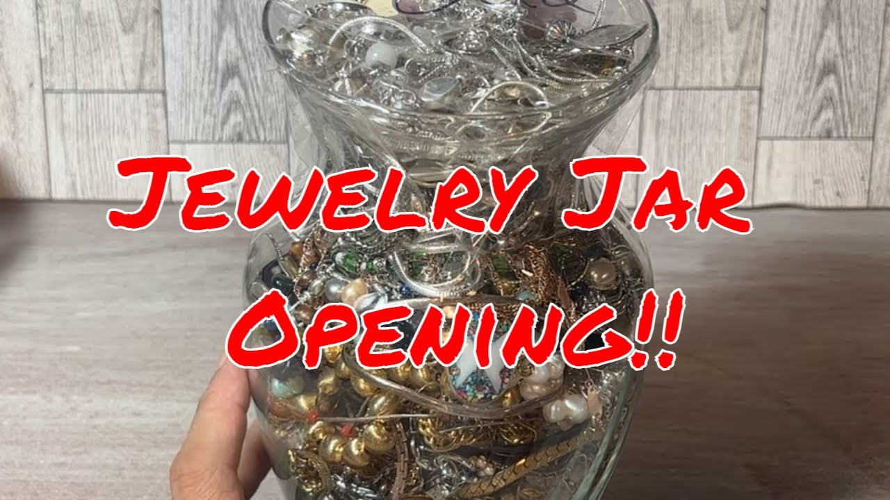 Jewelry jar opening lets see what treasure is inside! Amazing finds! #jewelryjar #jewelry #mystery