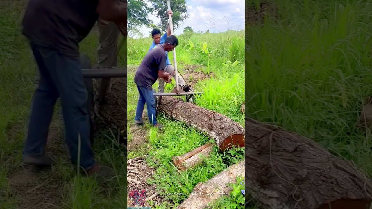 Creative wooden log lifting tool 