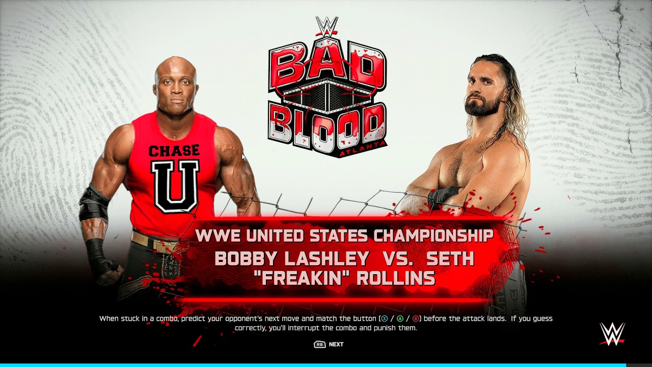 WWE 2K25 — Бобби Лэшли против Сета Роллинза — Несокрушимый титул чемпиона США