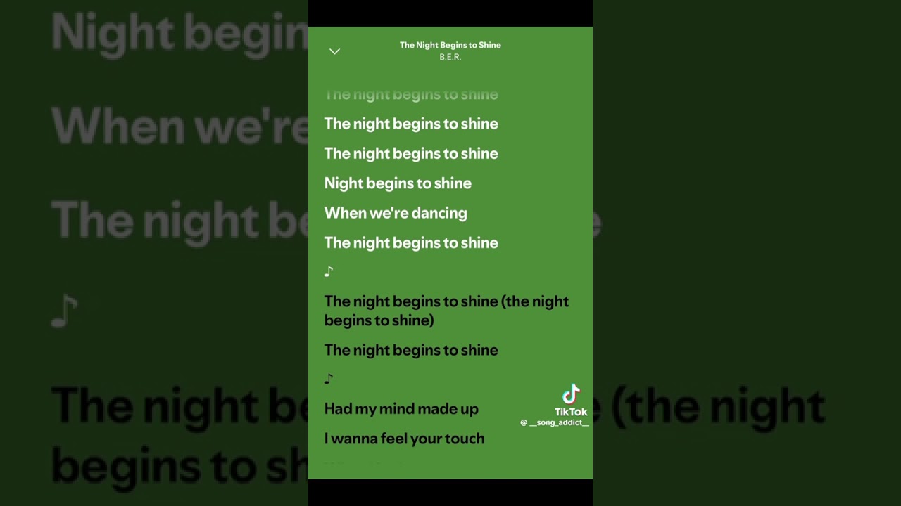 The night begins to shine