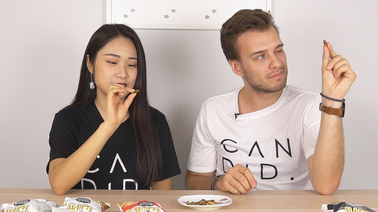 Foreigners try Insects