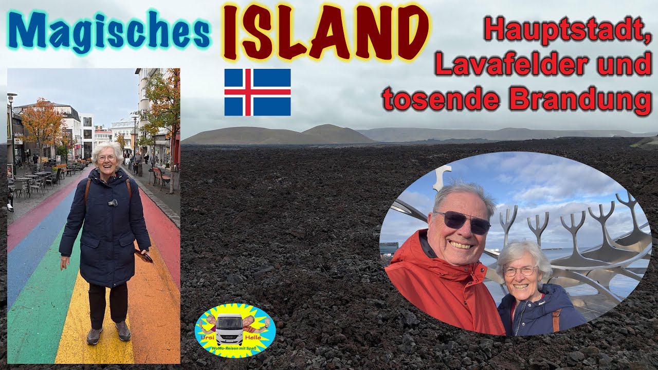 Reykjavik und Lavafeld. Islands Moderne und Islands Feuer