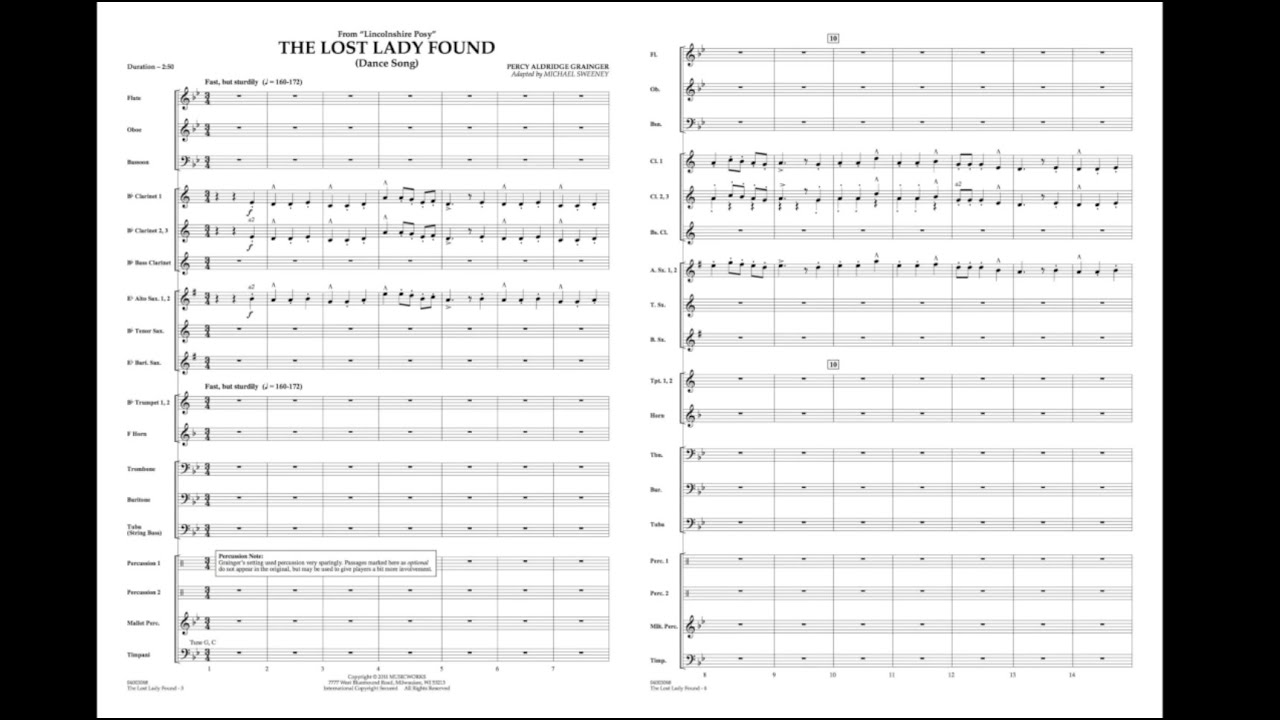 The Lost Lady Found by Percy Grainger/arr. Michael Sweeney