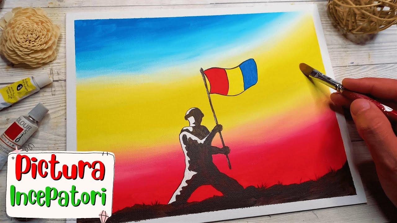 PICTEAZA o Pictura Tricolor de Ziua ROMANIEI 🟥🟨🟦 LA MULTI ANI ROMANIA si ROMANI !