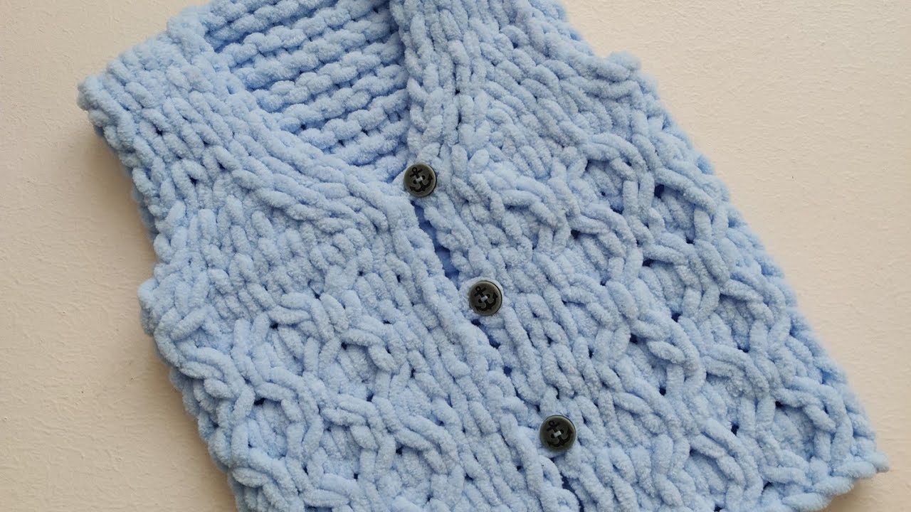 ALİZE PUFFY FINE İPTEN ( Tığsız ve Şişsiz) BAL PETEĞİ MODELİ BEBEK YELEĞİ YAPIMI PART 2 🤗