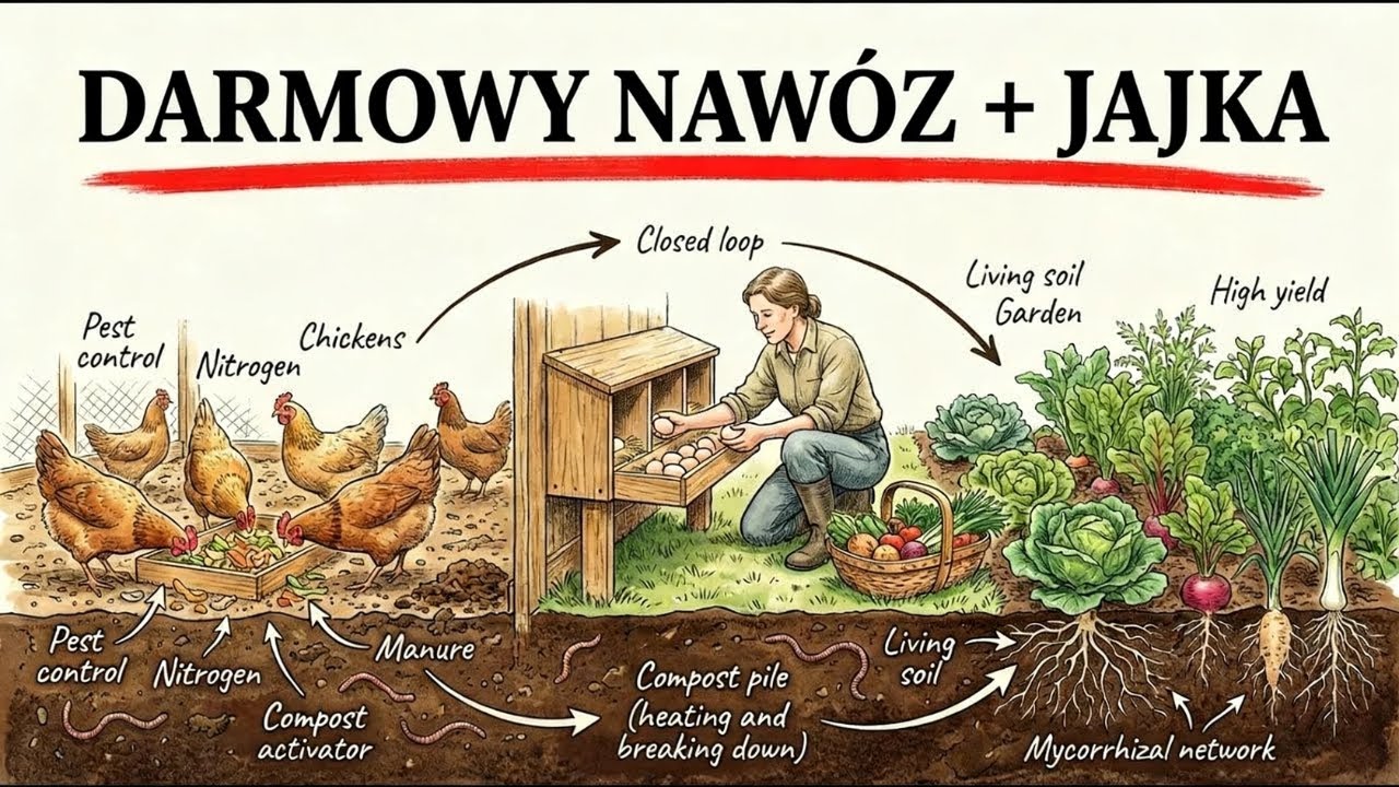 Jak uzyskać darmowy nawóz i jajka, używając tego przydomowego systemu kurzego