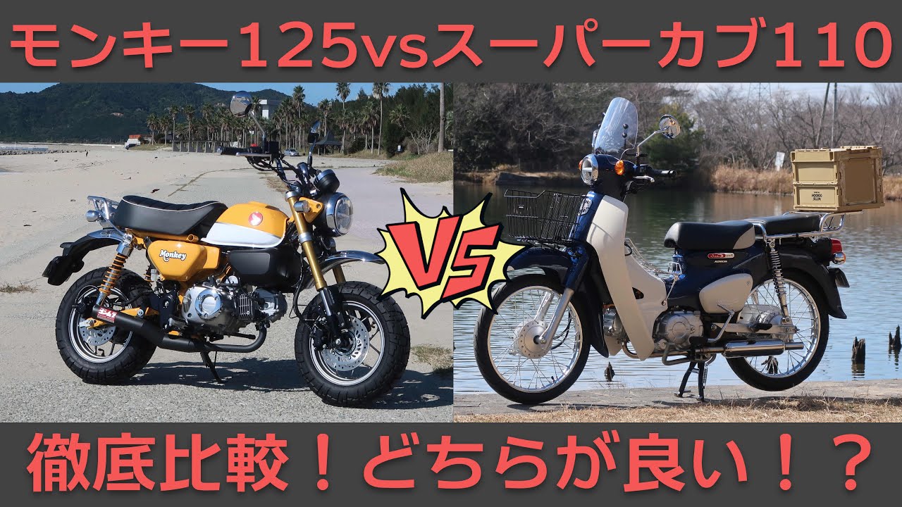 【モンキー125vsスーパーカブ110(JA44)】2年半以上2台持ちした私が5つの視点で比べてみた！どっちが良い！？もしもどちらかを手放すなら残すのはどっち！？