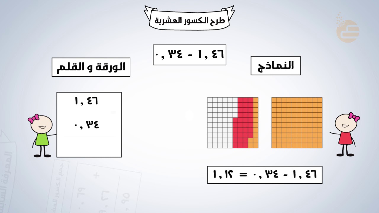 تشويقات | طرح الكسور العشرية