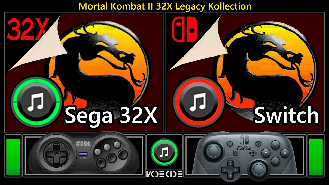 Mortal Kombat II 32X Legacy Kollection (Sega 32X vs Nintendo Switch) Real Hardware Comparison