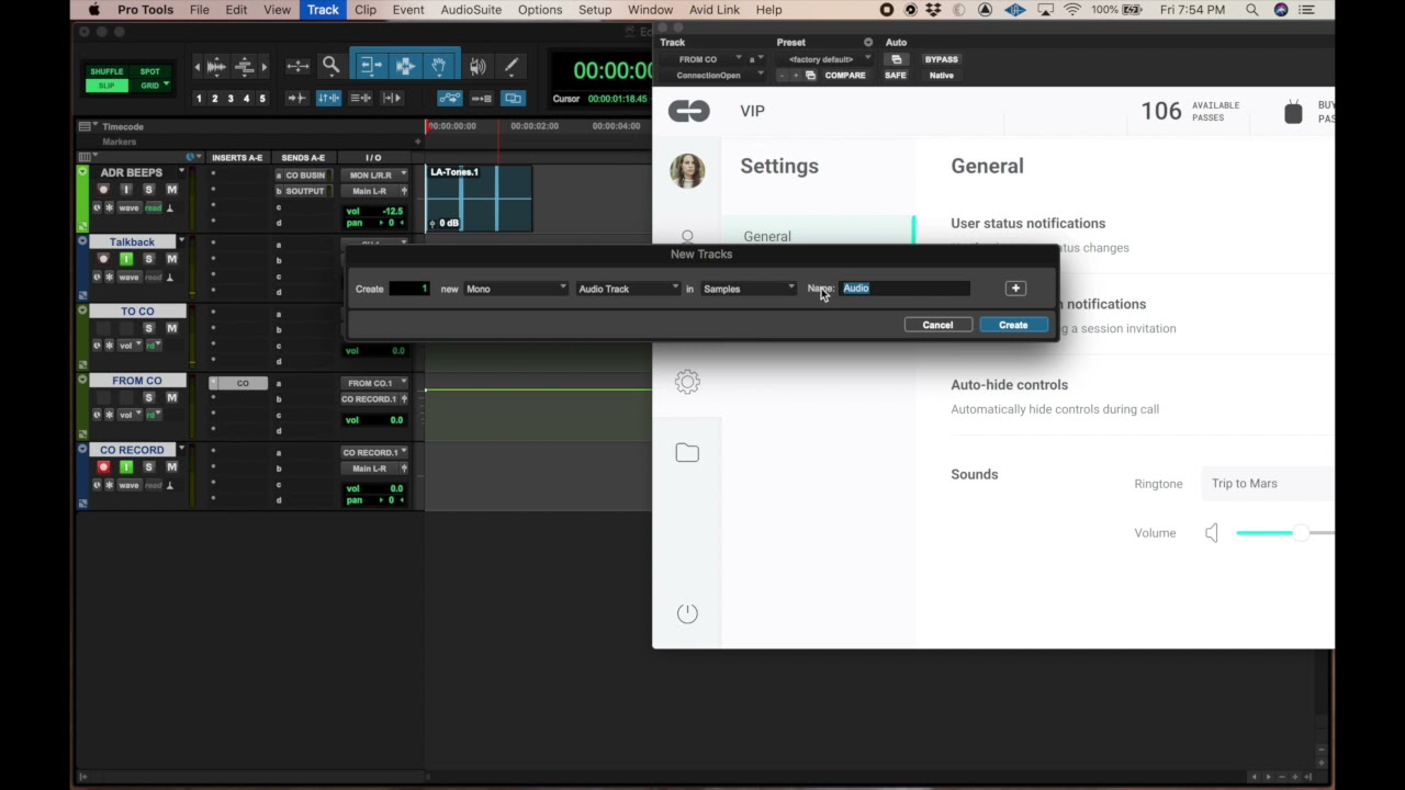 How to setup ConnectionOpen for a remote dubbing session with Pro Tools
