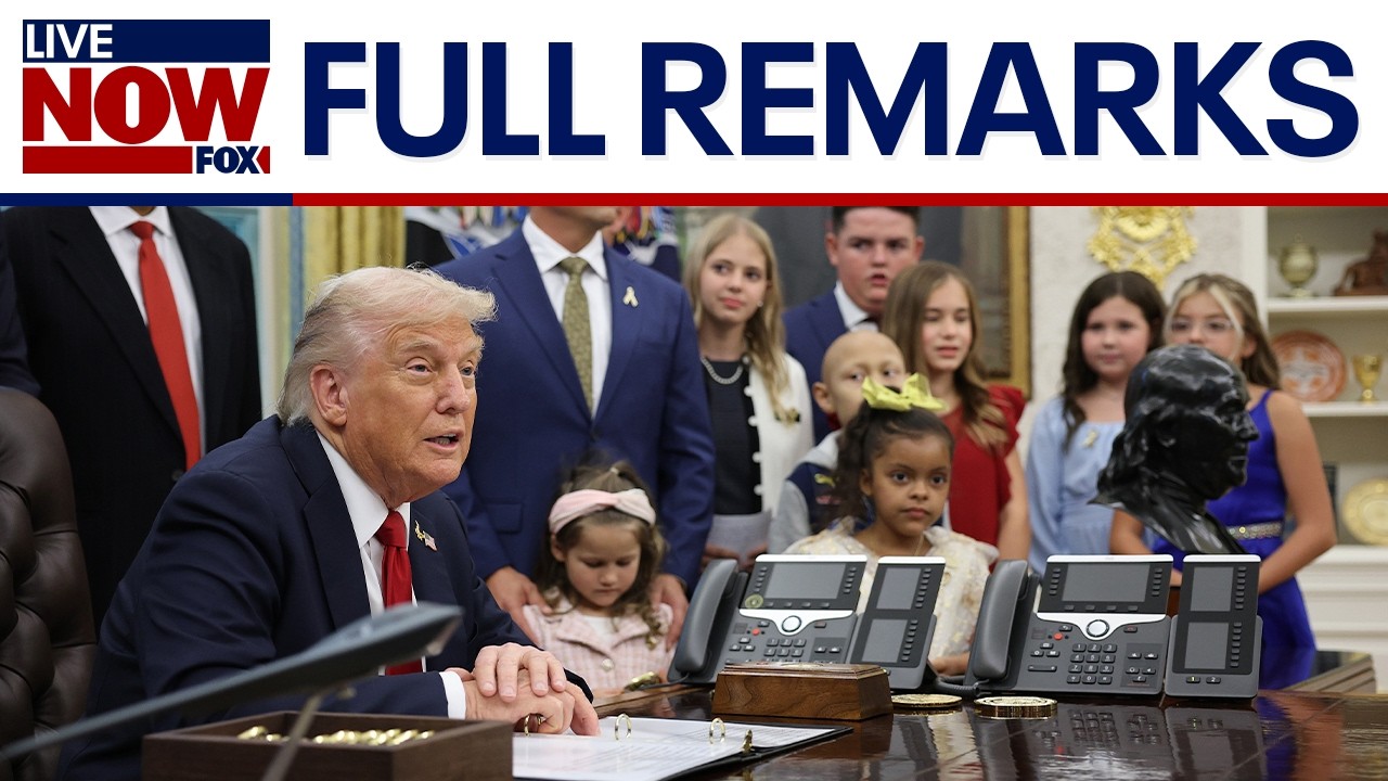FULL: Trump signs executive order on childhood cancer research, takes question on shutdown
