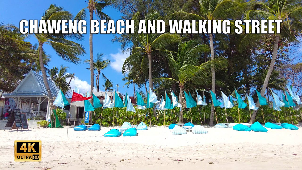 4K Koh Samui Chaweng beach and Walking street | Streets of Thailand 2022
