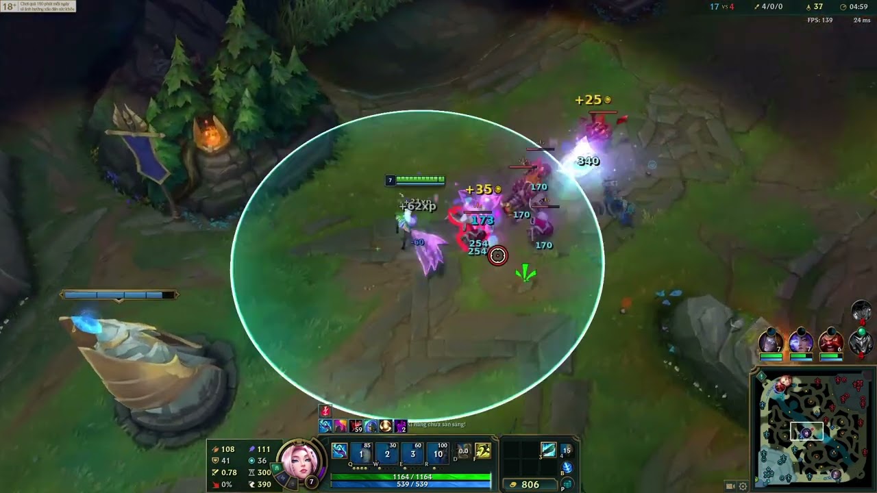 AR URF : Ahri bất tử KDA 12/0/1