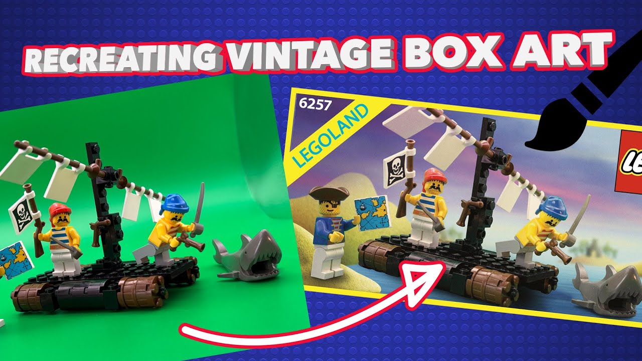 Recreating Vintage LEGO Box Art - Lego Pirates - Castaway Raft (6257)