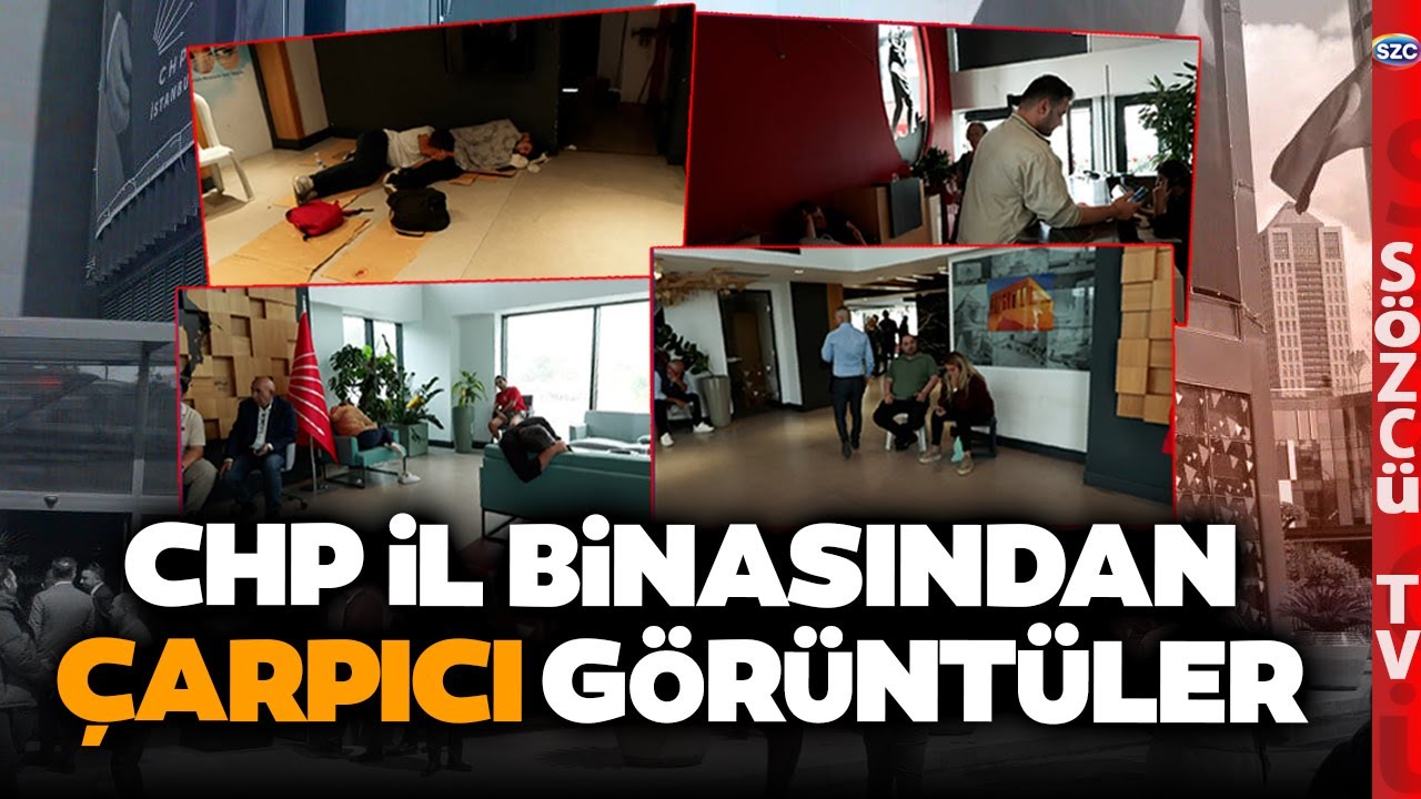 CHP İstanbul İl Binasından Yeni Görüntüler! Yerde Yatanlar Var! Polisler Etrafı Tamamen Sardı
