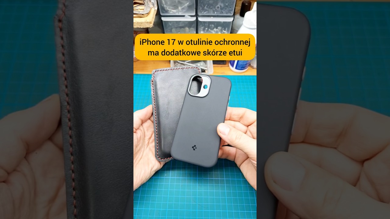 Premium etui do telefonu Apple iPhone 17 z założonym ochraniaczem obudowy typu plecki