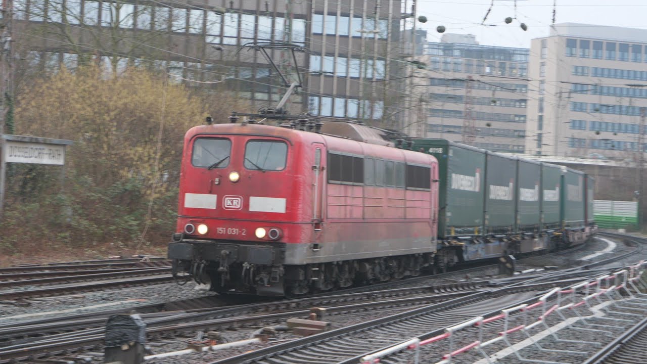 Eisenbahnverkehr in Düsseldorf Rath Mit Br 189 275 145 193 1116 253 186 147 187 101 482 185 151 152