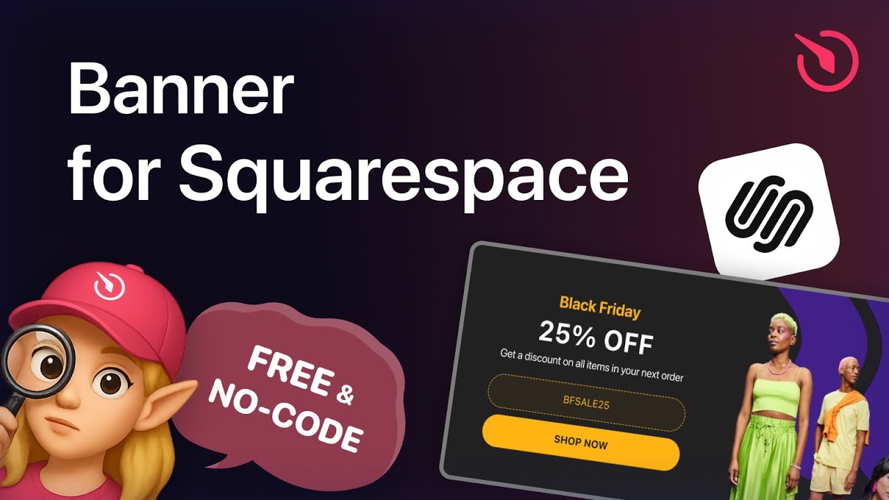 Как добавить баннер на сайт Squarespace [БЕСПЛАТНО]