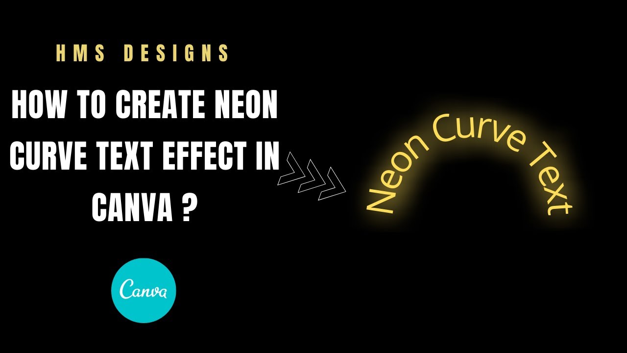 How to create neon curve text in Canva ?