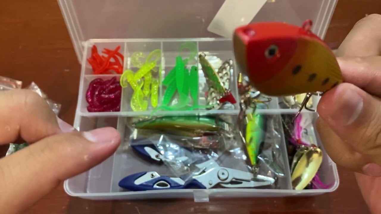 Kit para pesca de 101 piezas de mercado libre o Amazon. (kit principiantes)