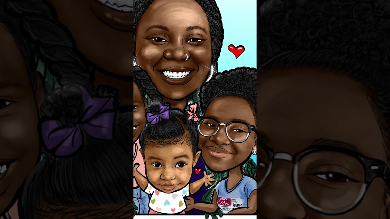Digital cartoon caricature family portrait #family #cartoonportrait #customart #kids #digitalart