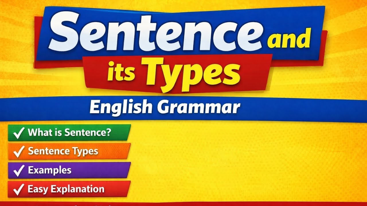 Lecture 01|Sentence and its Types | English Grammar Lesson for Beginners | Learn English Easily