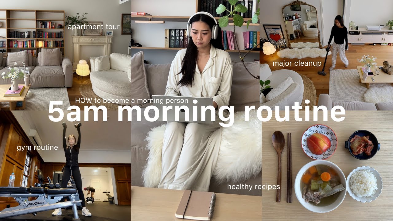 Realistic 5AM morning routine ☕ HOW to become a morning girl as a ex-nightowl