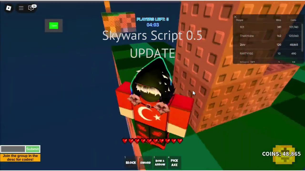 Roblox Skywars Script New 0.5 UPDATE (AutoFarm, NoRotate)