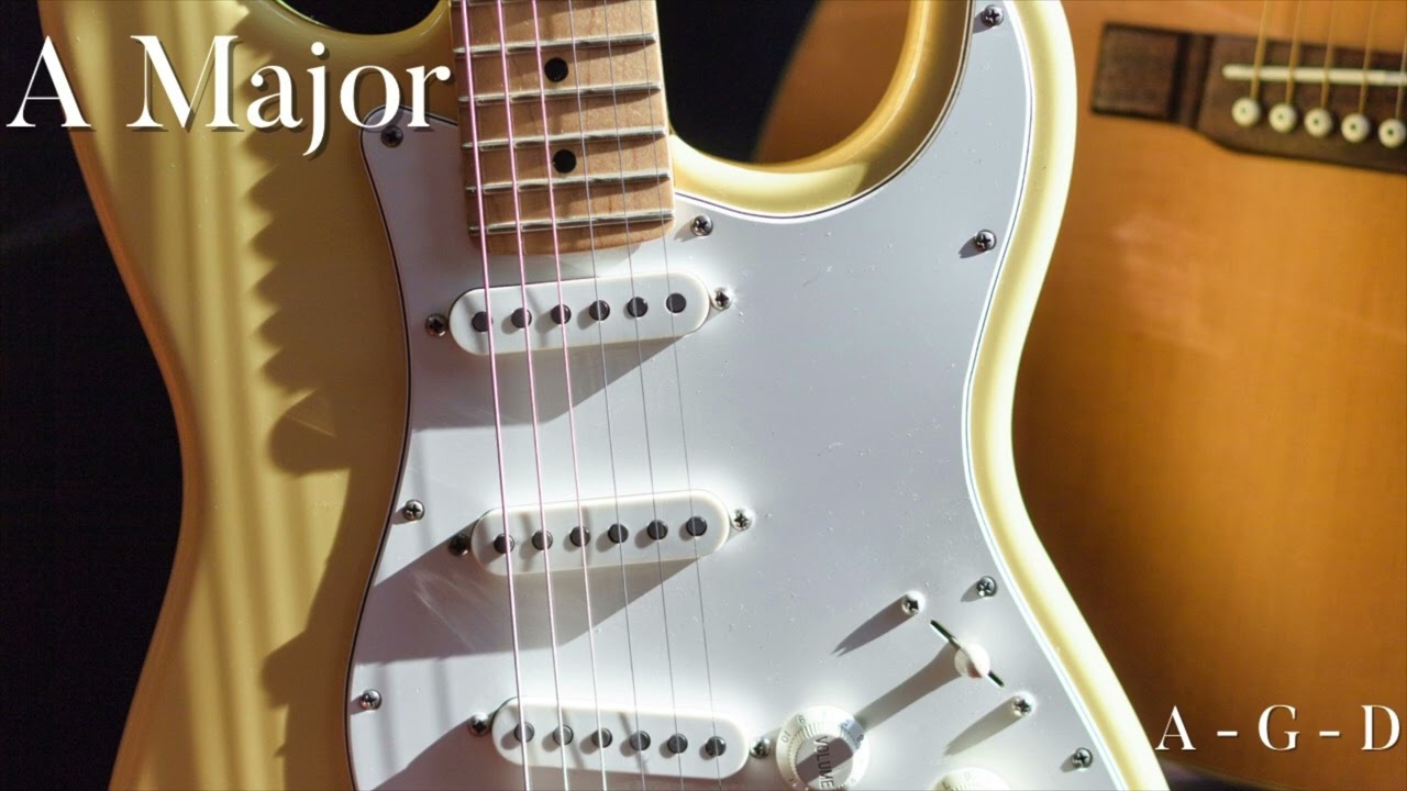 A Major - Backing Track - 78 BPM - Rock