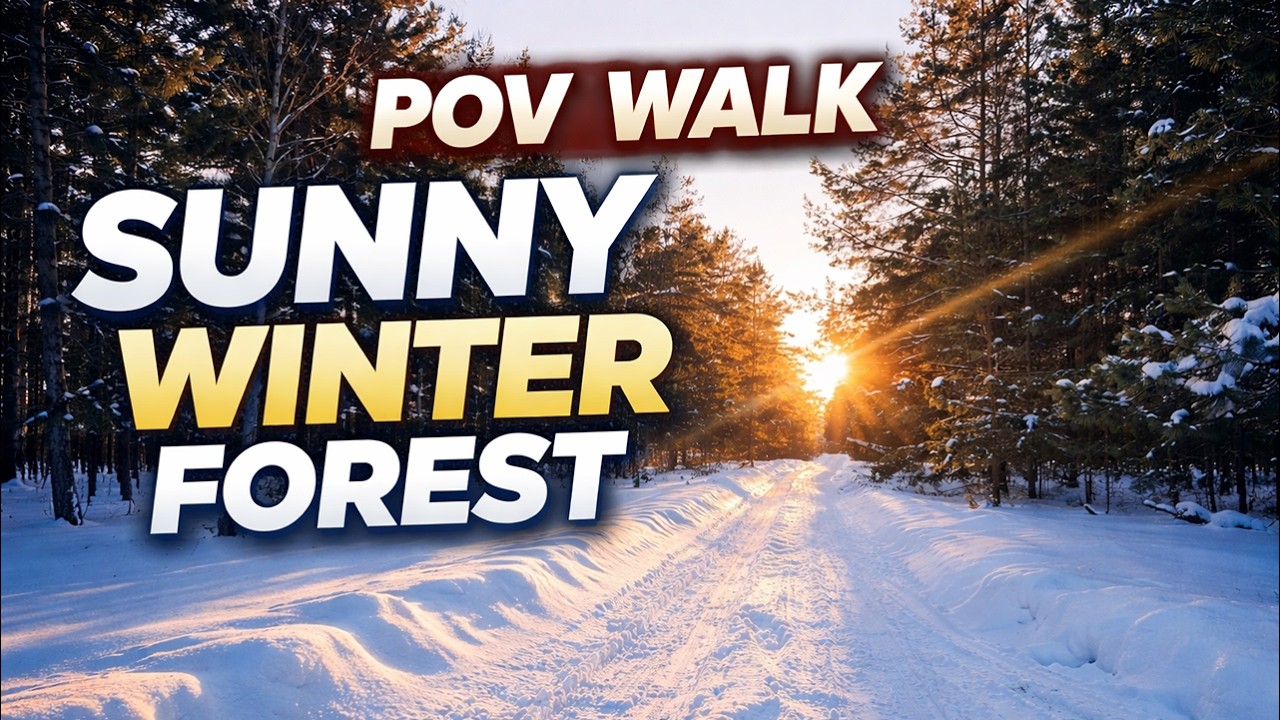 Take a peaceful POV walk through a sunny winter forest ❄️🌲