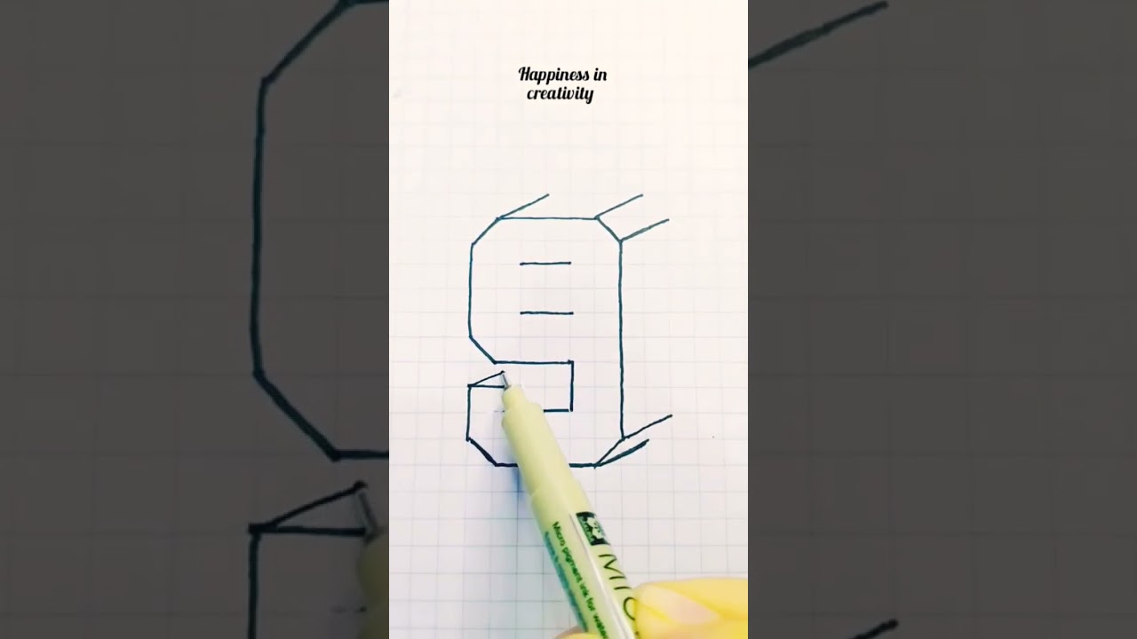 3d drawing number 9 #shorts