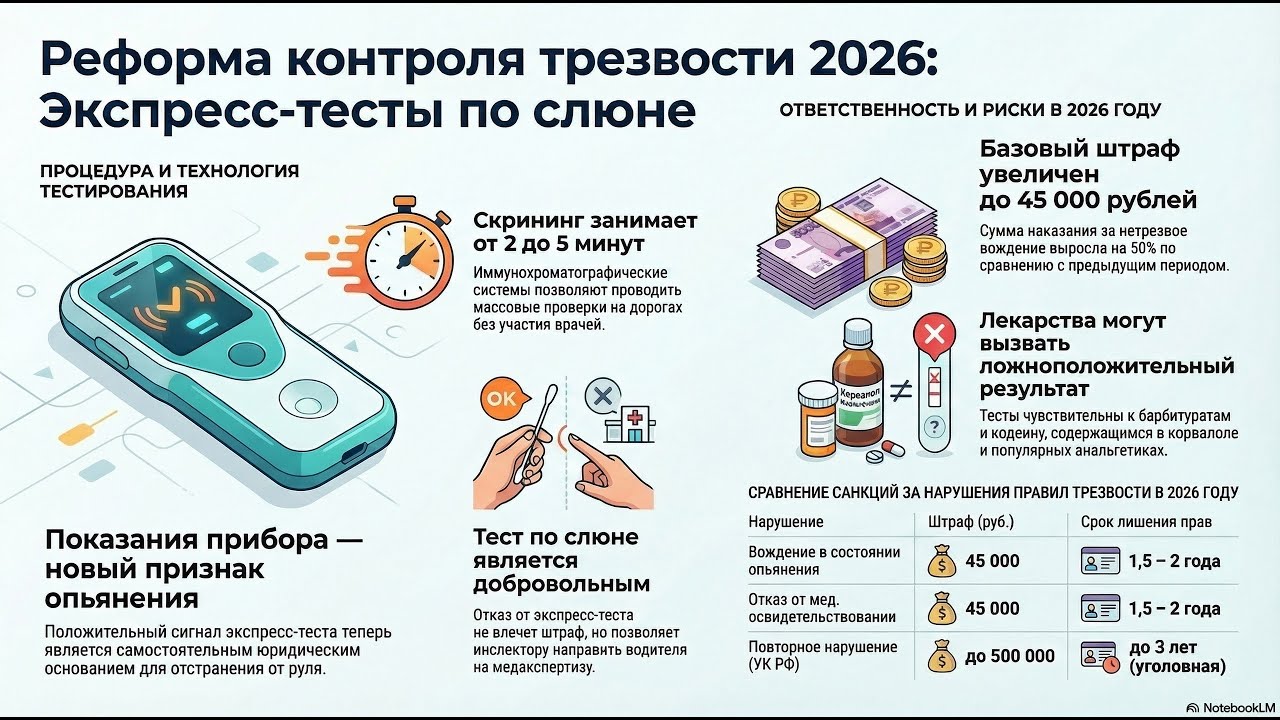 Освидетельствование водителей на опьянение 2026