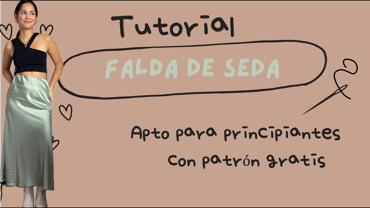 Tutorial falda de seda al bies, apto para principiantes/PATRON GRATIS ♥️😃🪡