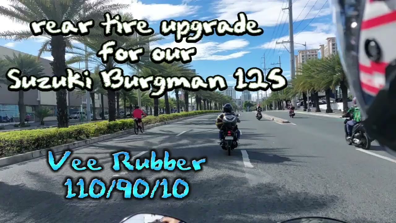 110/90/10 Vee Rubber tire upgrade on my Burgman Street 125.