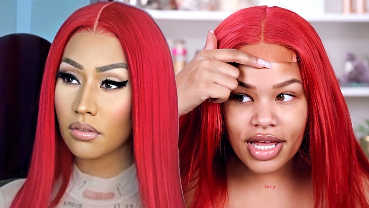 WATCH ME RECREATE | NICKI MINAJ BRIGHT RED SLEEK HAIR | Arnellarmon