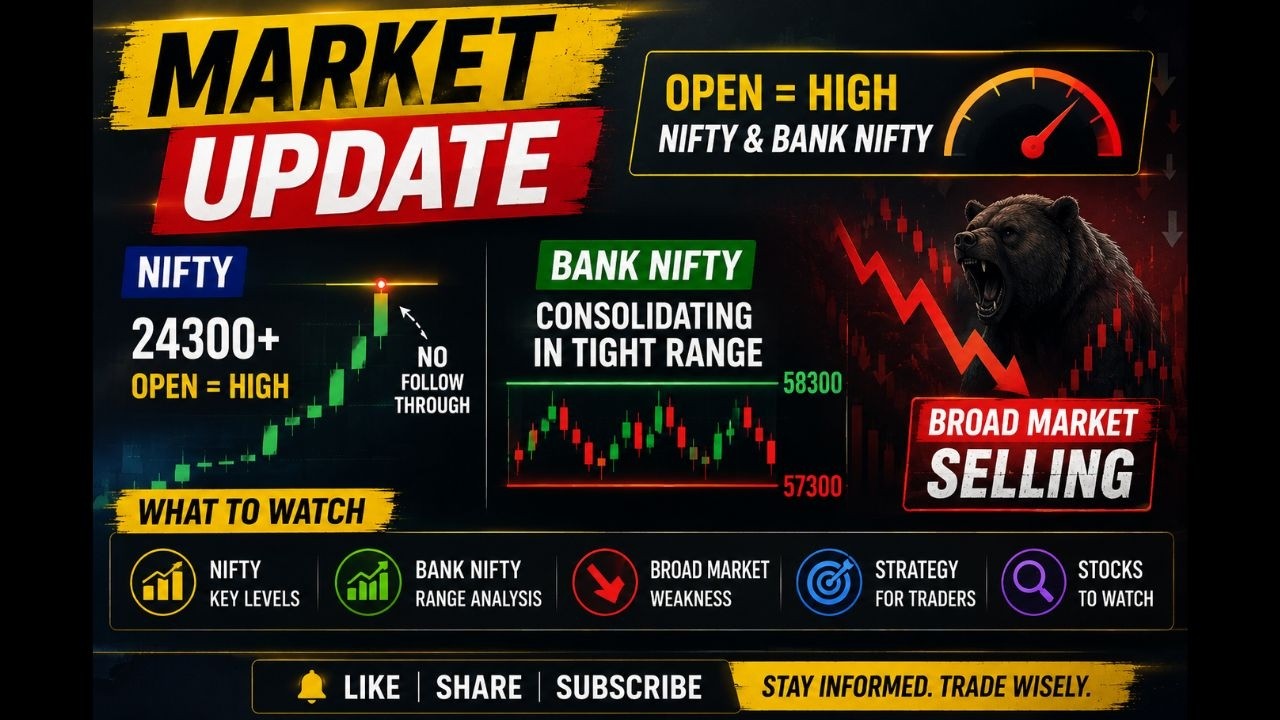 Market Update | Market Update | Nifty Fails Above 24300 | Bank Nifty Range Continues | What Next ?