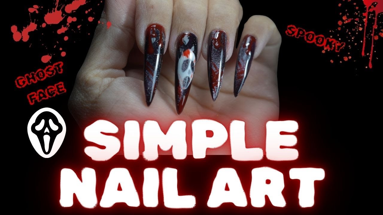 Easy Halloween gel nail art