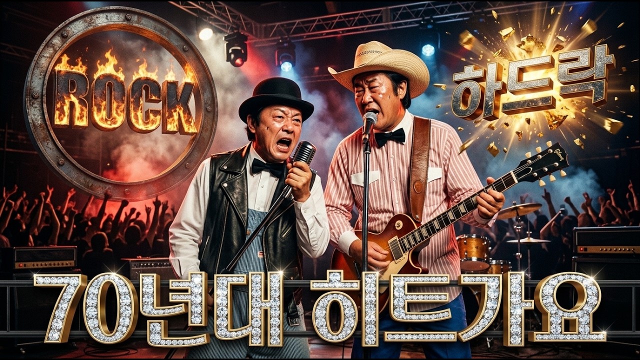 [Playlist] 70년대 가요, 락으로 찢었다! 🔥 전율의 하드락 리메이크 모음  [AI COVER]