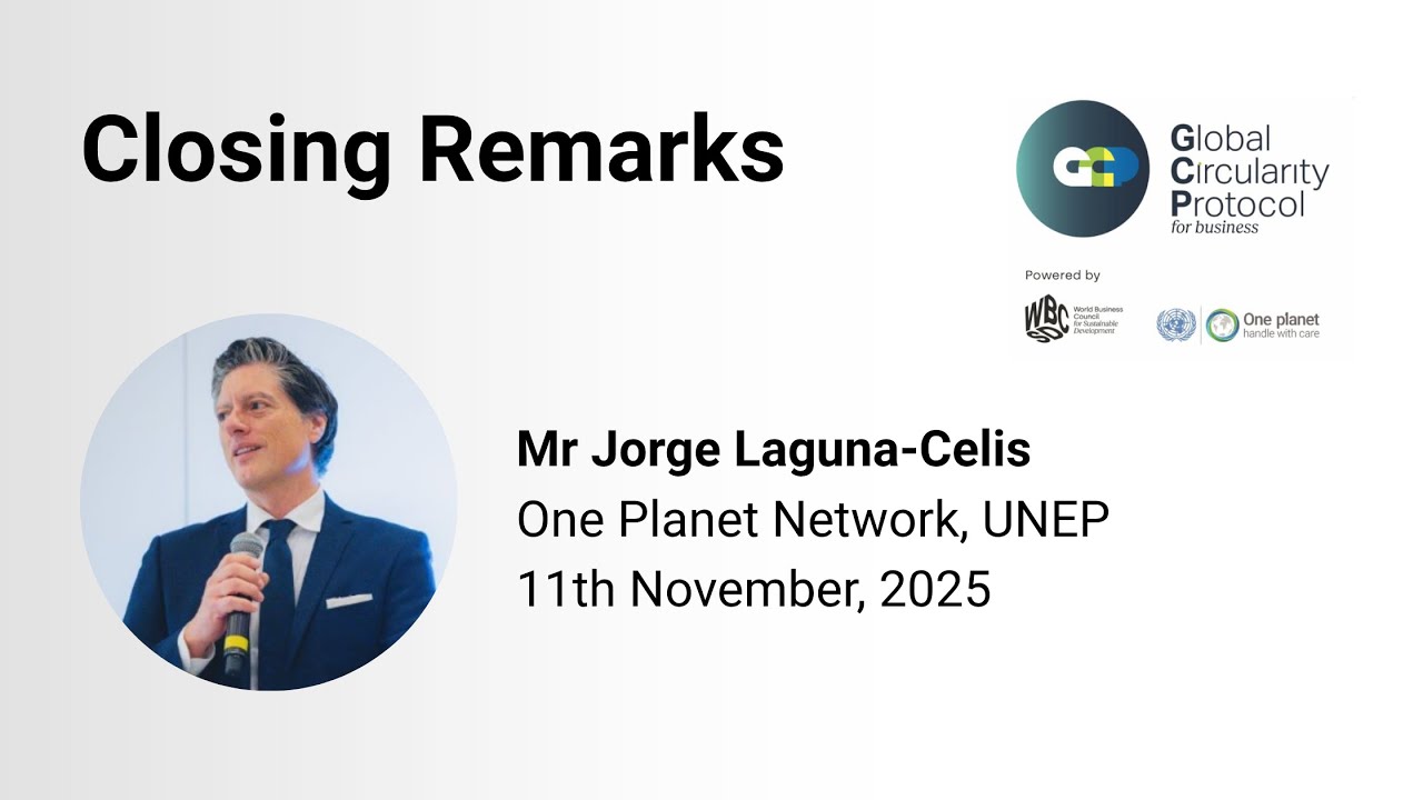 COP30 Global Circularity for Business Launch - Remarks by Head, One Planet Network, UNEP